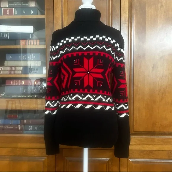 Ralph Lauren Fair Isle Cotton-Blend Turtleneck Sweater Size Small. - Picture 6 of 7